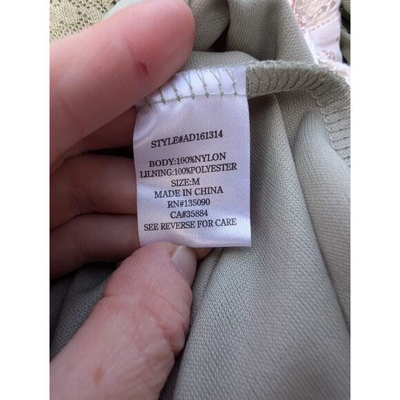 Altar’d State Women’s Sage Green Lace Mini Dress Medium Boho Fairy Whimsical - Picture 5 of 6